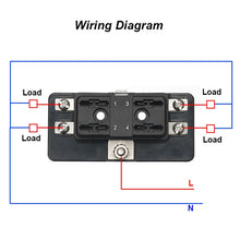 Load image into Gallery viewer, 4-Way Blade Fuse Box Standard Circuit Fuse Holder Box Block DC 12-32V with Waterproof Protection Cover
