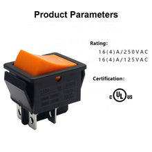 Load image into Gallery viewer, 4-pin big rocker switch w/250V 16a RS606E-2010012CYB
