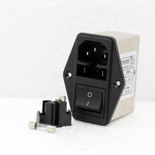 Load image into Gallery viewer, Power entry Module double IEC 320 C14 AC socket EMI EMC noise filter with boat switch with double fuse holder (10SS6A-B2AIR-QPB)

