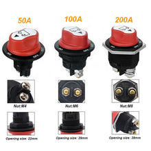 Load image into Gallery viewer, 50A Truck Bus Marine Battery Main Disconnect Cut Off Auto Battery Isolator Switch
