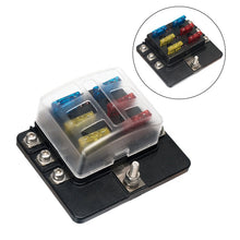 Load image into Gallery viewer, 6-Way 32V Fuse Box Car Blade Holder Modified Terminal LED Warning Light Block Fuse
