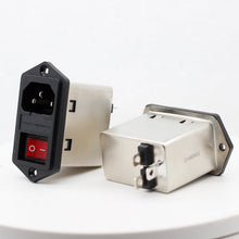 Load image into Gallery viewer, 6A Power inlet module C14 EMI filter screw mounted 2 fuses noise filter for industrial application
