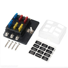 Load image into Gallery viewer, 6 Way 12V Terminals Circuit bus Blade Fuse Holder For Car
