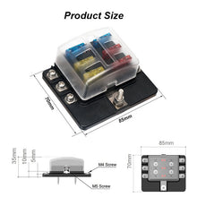 Load image into Gallery viewer, 6 Way 12V Terminals Circuit bus Blade Fuse Holder For Car
