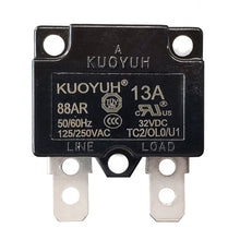 Load image into Gallery viewer, KUOYUH 13 Amp 88AR Series Quick Connect Terminals Automatic-Reset Thermal Circuit Breaker
