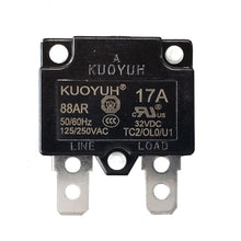 Load image into Gallery viewer, KUOYUH 17 Amp 88AR Series Quick Connect Terminals Automatic-Reset Thermal Circuit Breaker
