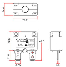Load image into Gallery viewer, KUOYUH 17 Amp 88AR Series Quick Connect Terminals Automatic-Reset Thermal Circuit Breaker
