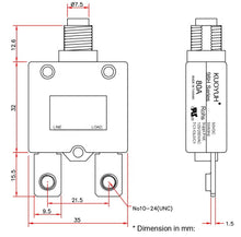 Load image into Gallery viewer, KUOYUH 60 Amp 98H Series Screw Connect Terminals Push-To-Reset Thermal Circuit Breaker with Transparent Waterproof Dust Button Cover
