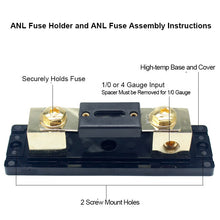 Load image into Gallery viewer, ANL Bolt-on Car Auto Fuse Holder Bock 8AWG 4AWG WIre Gauge Vehicles 100A Fuses holder Box

