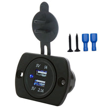Load image into Gallery viewer, DC 12V 24V Panel Mount Dual Train Tram Marine Boat Car Bus Seat USB Port Charger Socket Mobile Phone Bus 3.1A USB Charger

