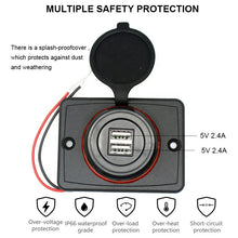 Load image into Gallery viewer, Dual 4.8A DC 12V 24V Panel Mount Train Tram Marine Boat Car Bus Seat USB Charging Port Bus USB Charger
