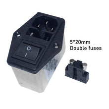 Load image into Gallery viewer, EMI double fuse holder filter with rocker switch and socket CW2C-10A-T(F2)
