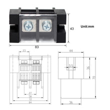 Load image into Gallery viewer, Feed Through Type Barrier Terminal Block For UPS Battery 2 Circuts Pitch 27mm Red 180A
