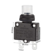 Load image into Gallery viewer, KUOYUH 18 Amp 88 Series Quick Connect Terminals Push-To-Reset Thermal Circuit Breaker
