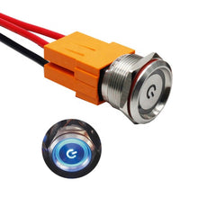 Load image into Gallery viewer, LED Light Momentary Latching Car Engine Power Switch 5V 12V 24V 220V Red Blue 22mm Waterproof Metal Push Button Switch
