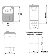 Load image into Gallery viewer, POWER ENTRY MODULE EMI filter IEC 320 C14 SOCKET With DPST 03SS3-SPSR-Q(B)
