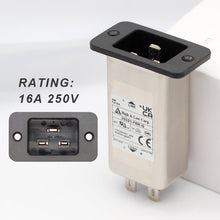 Load image into Gallery viewer, Power entry Module double IEC 320 C20 AC socket EMI EMC noise filter
