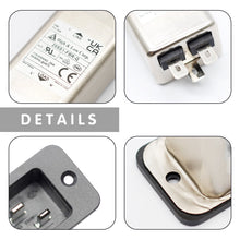 Load image into Gallery viewer, Power entry Module double IEC 320 C20 AC socket EMI EMC noise filter
