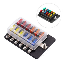 Load image into Gallery viewer, Protection Cover Holder Standard Circuit Fuse Holder Box Block for Car Boat 12 Way Blade Fuse Box
