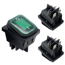 Load image into Gallery viewer, Rleil 250v 16A t100/55 waterproof green illuminated rocker switches SJ3-2(P)
