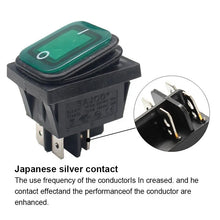 Load image into Gallery viewer, Rleil 250v 16A t100/55 waterproof green illuminated rocker switches SJ3-2(P)
