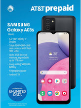 Load image into Gallery viewer, Samsung Galaxy A03s Works on AT&amp;T Prepaid, Post Paid, Cricket, H2O &amp; RedPocket Mobile GSM, (Locked to AT&amp;T &amp; AT&amp;T MVNOs) Includes SIM Card for AT&amp;T Prepaid Service &amp; H2O Prepaid Service on AT&amp;T Network
