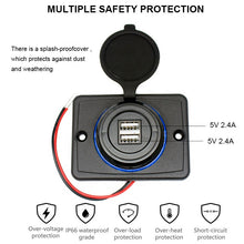 Load image into Gallery viewer, Screw Mount Dual 12V 24V 4.8A Massage Chair Marine Boat Car Bus Bus USB Charger
