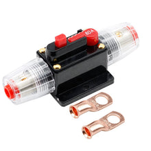 Load image into Gallery viewer, Self-recovery circuit breaker Inline 50A 100A Circuit Breaker Manual Reset Fuses 12V-24V DC for Solar system
