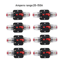 Load image into Gallery viewer, Self-recovery circuit breaker Inline 50A 100A Circuit Breaker Manual Reset Fuses 12V-24V DC for Solar system
