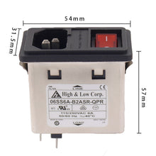 Load image into Gallery viewer, Snap in version double fuse EMI filter IEC 320 C14 socket filter with rocker switch mini size
