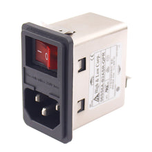 Load image into Gallery viewer, Snap in version double fuse EMI filter IEC 320 C14 socket filter with rocker switch mini size
