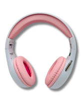 Load image into Gallery viewer, Portable Personal FM Radio Headphones Pull-Out Antenna for Great Reception, Walking, Jogging, Relaxing, School, Talk Radio - Powered by 2AA Batteries (Not Included) (White &amp; Pink)
