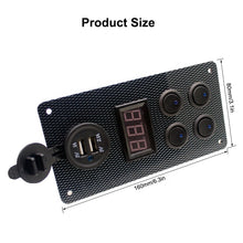 Load image into Gallery viewer, Waterproof Boat Switches Voltmeter Socket Dual USB Socket Panel Mount USB Socket
