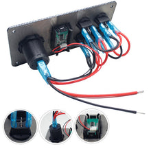 Load image into Gallery viewer, Waterproof Boat Switches Voltmeter Socket Dual USB Socket Panel Mount USB Socket
