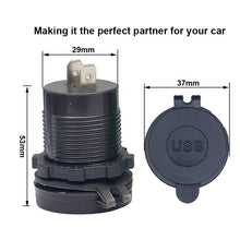 Load image into Gallery viewer, Waterproof QC 3.0 Dual Port Socket Mobile Phone USB Car Charger
