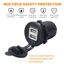 Load image into Gallery viewer, Waterproof dual porta usb 3.1 round panel car charger
