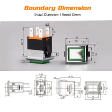 Load image into Gallery viewer, kcd1 LED plastic metal push button 2NO 4pins square switch 220v 15A green red Yellow
