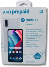 Load image into Gallery viewer, Motorola moto g go Works on AT&amp;T Prepaid, Post Paid, Cricket, H2O &amp; RedPocket Mobile GSM, (Locked to AT&amp;T &amp; AT&amp;T MVNOs) Includes SIM Card for AT&amp;T Prepaid Service &amp; H2O Prepaid Service on AT&amp;T Network
